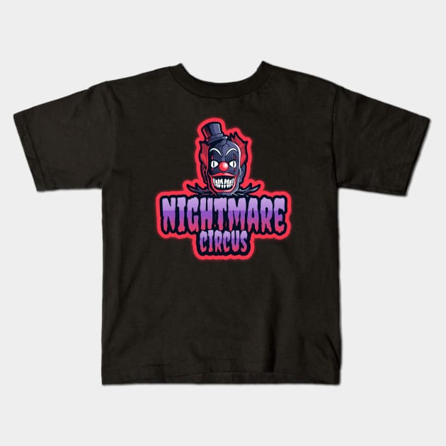 Nightmare Circus Evil Clown Kids T-Shirt by Tip Top Tee's